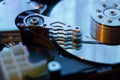 Close up of hard disk with abstract reflection Royalty Free Stock Photo