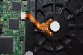 Close up of a hard disk components Royalty Free Stock Photo