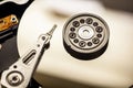Close-up of hard disk drive: exploring data storage technology Royalty Free Stock Photo