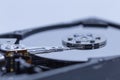 A close up of a hard drive