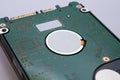 A close-up of a hard drive for data storage technology on a computer HDD Royalty Free Stock Photo