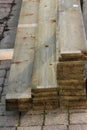 Stack of hardwood planks