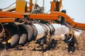 Close up of a disc harrow system, cultivate the soil Royalty Free Stock Photo