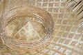 Close up hat Bamboo weave sheets for weaving