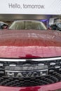 Close-up of the Haval car logo on the radiator grille