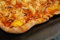 Close up hawaiian pizza - homemade Hawaiian pizza