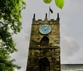 Close up of the Haworth Church Tower