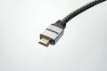 Close up of a HDMI cable on white background Royalty Free Stock Photo