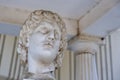 Closeup of head of ancient marble statue of Greek man on a street. Kos island, Greece Royalty Free Stock Photo