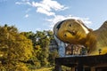 Close up head of big buddha statue Royalty Free Stock Photo