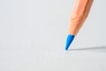 Close up head of a blue color pencil , creative colorful idea co Royalty Free Stock Photo