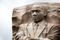 Close up of head of Martin Luther King Jr statue  in The Martin Luther King Memorial in Washington DC, USA Royalty Free Stock Photo