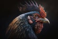 Close-up head of a rooster with crest and beak. Side view of a poultry. Illustration created by generative ai Royalty Free Stock Photo