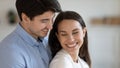 Affectionate loving family couple enjoying romantic sweet moment. Royalty Free Stock Photo