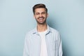 Close up portrait with handsome young man with glasses. Royalty Free Stock Photo