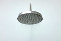 Close up on head shower while running water Royalty Free Stock Photo