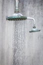 Close up on head shower while running water Royalty Free Stock Photo