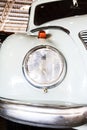 Close Up of Headlight Lamp Vintage Classic Car. Royalty Free Stock Photo