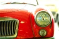 Close Up of Headlight Lamp Vintage Classic Car. Royalty Free Stock Photo