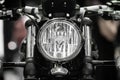 Close up Headlight of modern motorcycle in night