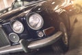 Close up of headlight Retro classic car Royalty Free Stock Photo