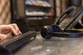 Close Up Of Headset And Keyboard On Office Desk Representing Customer Support Concept Royalty Free Stock Photo