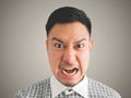 Close up of headshot of angry face man. Royalty Free Stock Photo