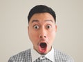 close up of headshot of surprised and shocked face man. Royalty Free Stock Photo