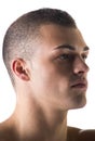 Close-up headshot of very attractive young man, looking to a side Royalty Free Stock Photo