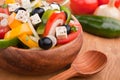 Close up healthy greek salad