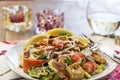 Close up of a healthy lobster Caesar salad Royalty Free Stock Photo