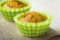 Close-up of healthy orange and poppy seed muffins Royalty Free Stock Photo