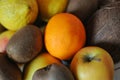 Close up of healthy variety of food - bowl of different tropic fruits