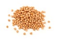 Close up heap of chickpea beans isolated on white