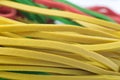 Close-up of a heap of rubber bands