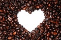 Close Up Heart Shape Coffee Bean