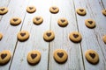 Close up of heart shaped cookies on a background Royalty Free Stock Photo