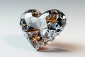 Close-up of a heart-shaped diamond reflecting light, symbolizing love and luxury Royalty Free Stock Photo
