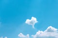 Heart shaped Cloud  patterns on bright blue sky background Royalty Free Stock Photo