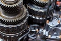 Close-up helical gears in car automatic transmission Royalty Free Stock Photo