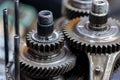 Close-up helical gears in car automatic transmission Royalty Free Stock Photo