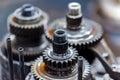 Close-up helical gears in car automatic transmission Royalty Free Stock Photo