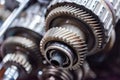 Close-up helical gears in car automatic transmission Royalty Free Stock Photo