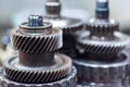 Close-up helical gears in car automatic transmission Royalty Free Stock Photo