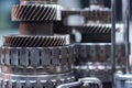 Close-up helical gears in car automatic transmission Royalty Free Stock Photo