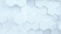 Close up hexagonal wall. White background texture, tech or fashion concept. 3d rendering