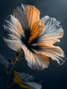 a close up of a hibiscus flower with a dark background Royalty Free Stock Photo