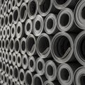 Stacked Rolls of Newspaper Royalty Free Stock Photo