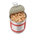 Can of baked beans isolated on white background Royalty Free Stock Photo
