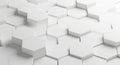 Abstract white hexagonal geometric pattern with depth and shadows Royalty Free Stock Photo